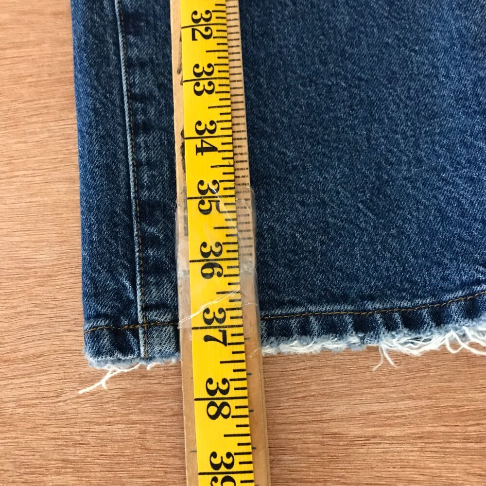 Good American Good Classics Jeans Women 14/32 Blue High Rise Raw Hem Stretch - Picture 5 of 12